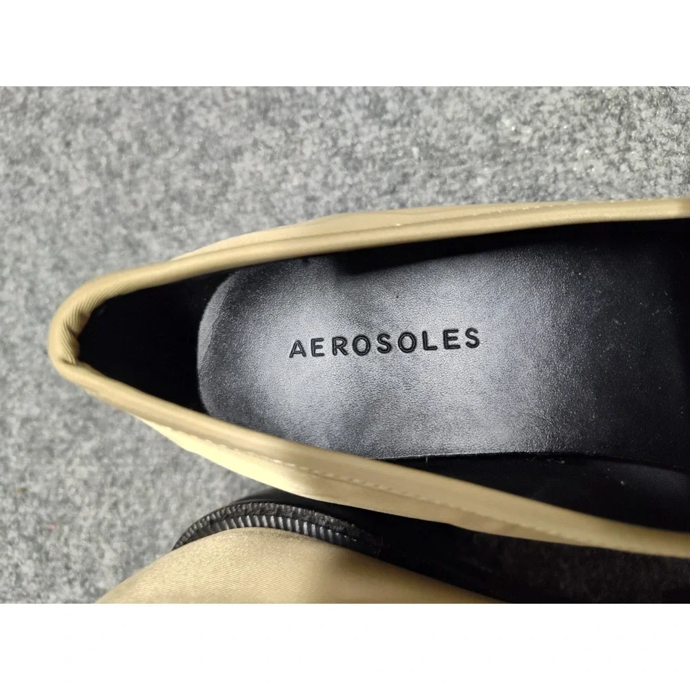 Aerosoles Rodney Women Platform Shoe 8.5M Taupe Slip On Textile Comfort Loafer